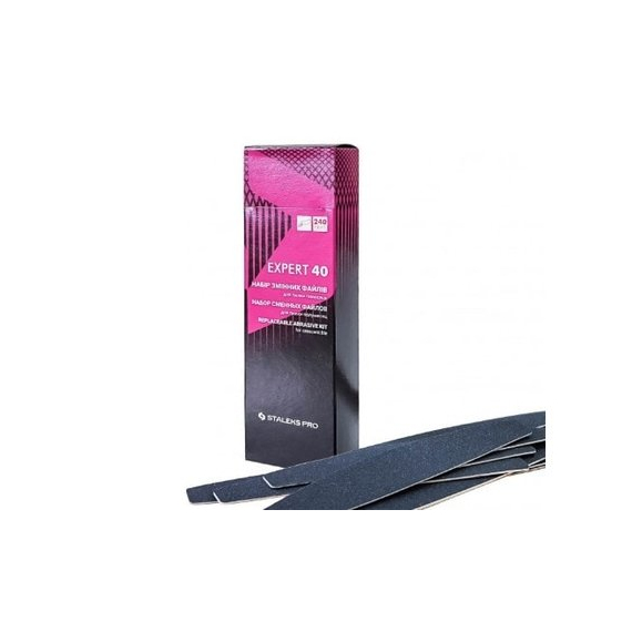 Набор сменных файлов Staleks для пилы полумесяц Белые EXPERT 40 240 грит 30 шт